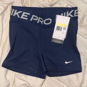 Nike Women's Dark Blue Pro Athletic Shorts